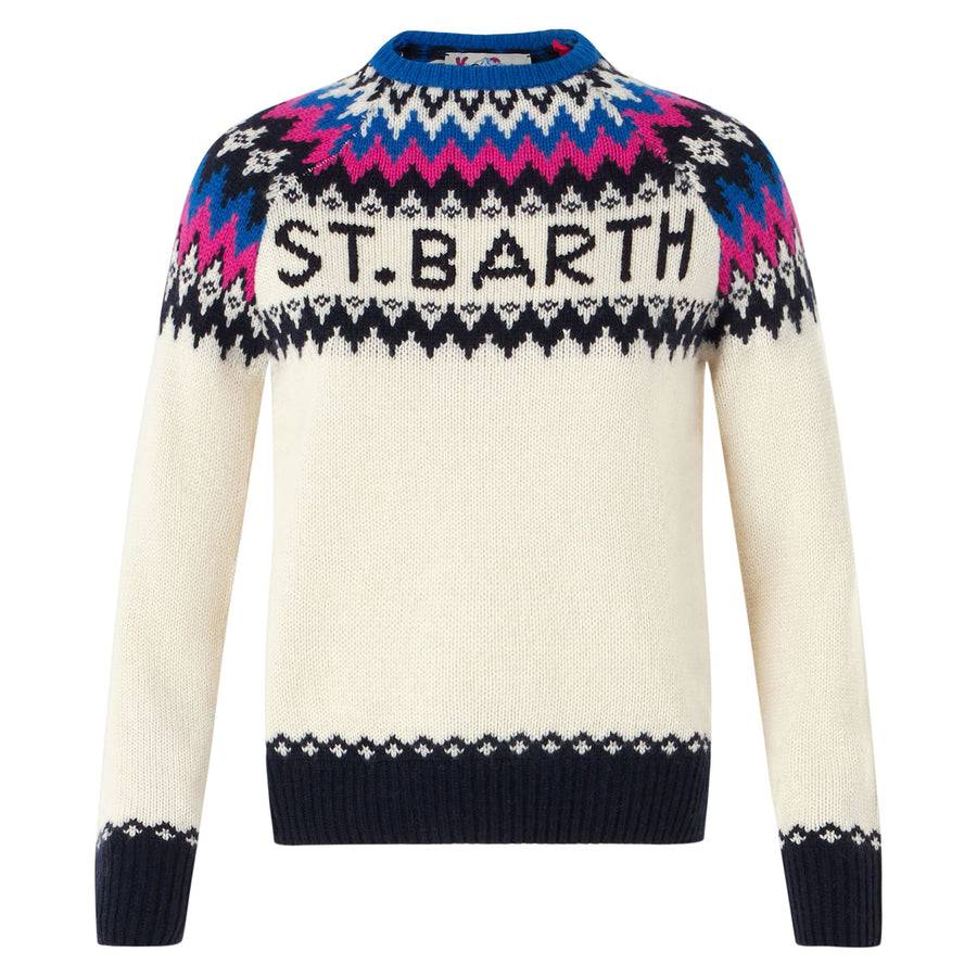 Mc2 Saint Barth Maglia Da Donna Girocollo In Jacquard Nordico