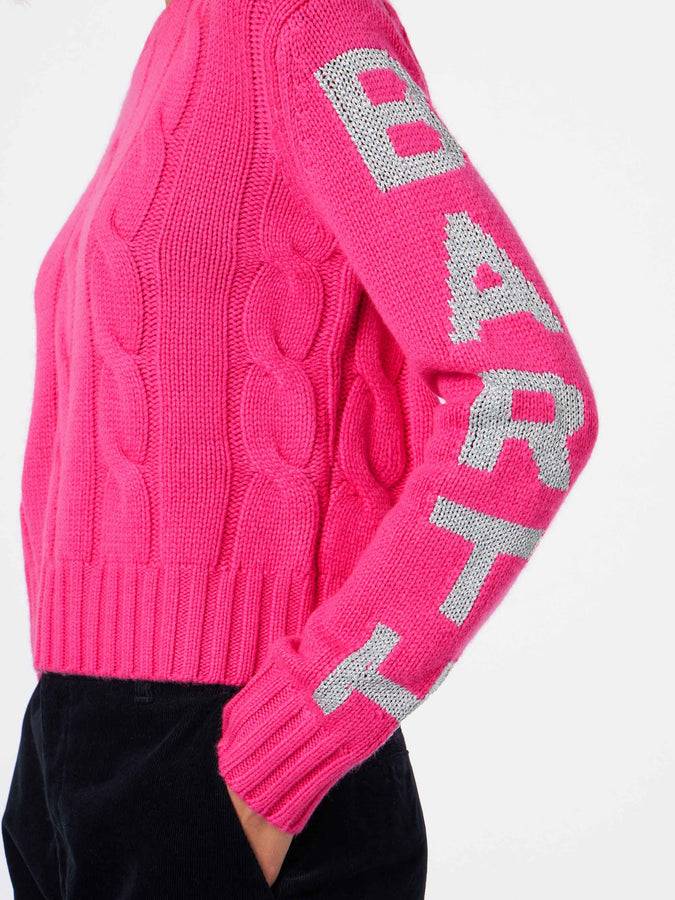 Mc2 Saint Barth Maglia Da Donna Girocollo Intrecciata Con Stampa Saint Barth Lurex