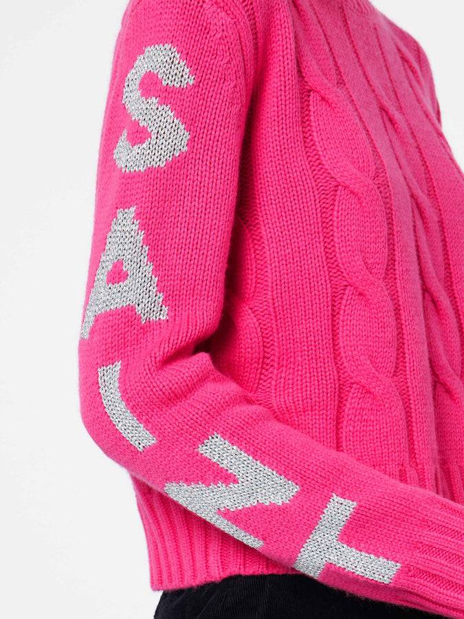 Mc2 Saint Barth Maglia Da Donna Girocollo Intrecciata Con Stampa Saint Barth Lurex