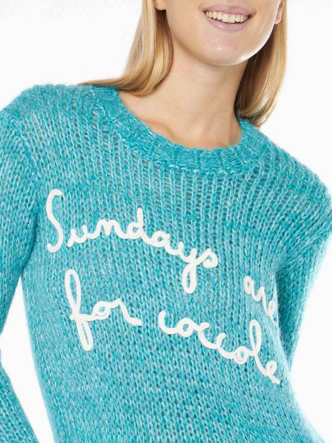 Mc2 Saint Barth Maglia Da Donna Girocollo Morbida Crop Con Ricamo Sundays Are For Coccole