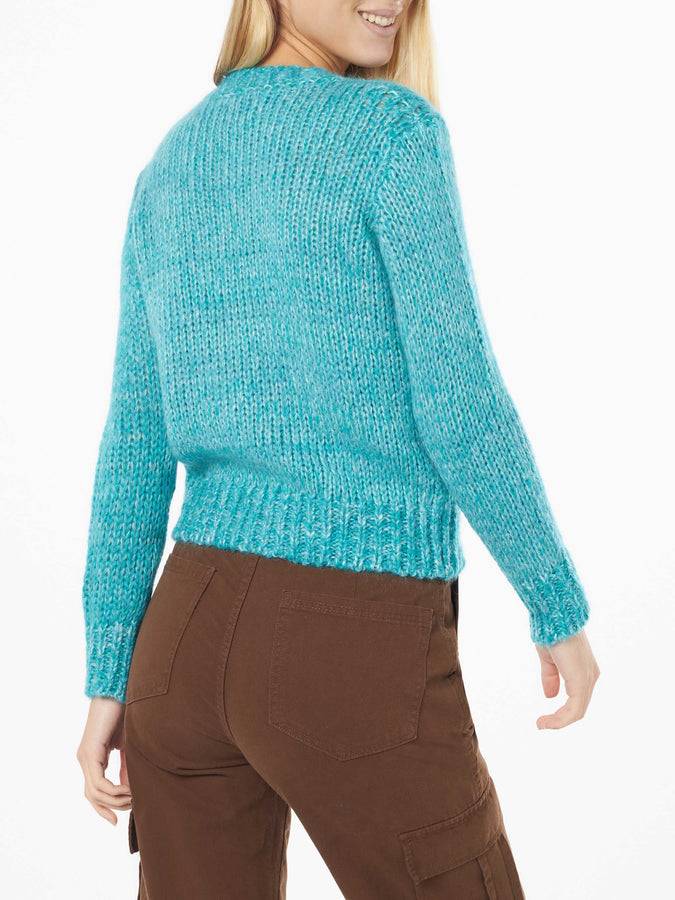 Mc2 Saint Barth Maglia Da Donna Girocollo Morbida Crop Con Ricamo Sundays Are For Coccole