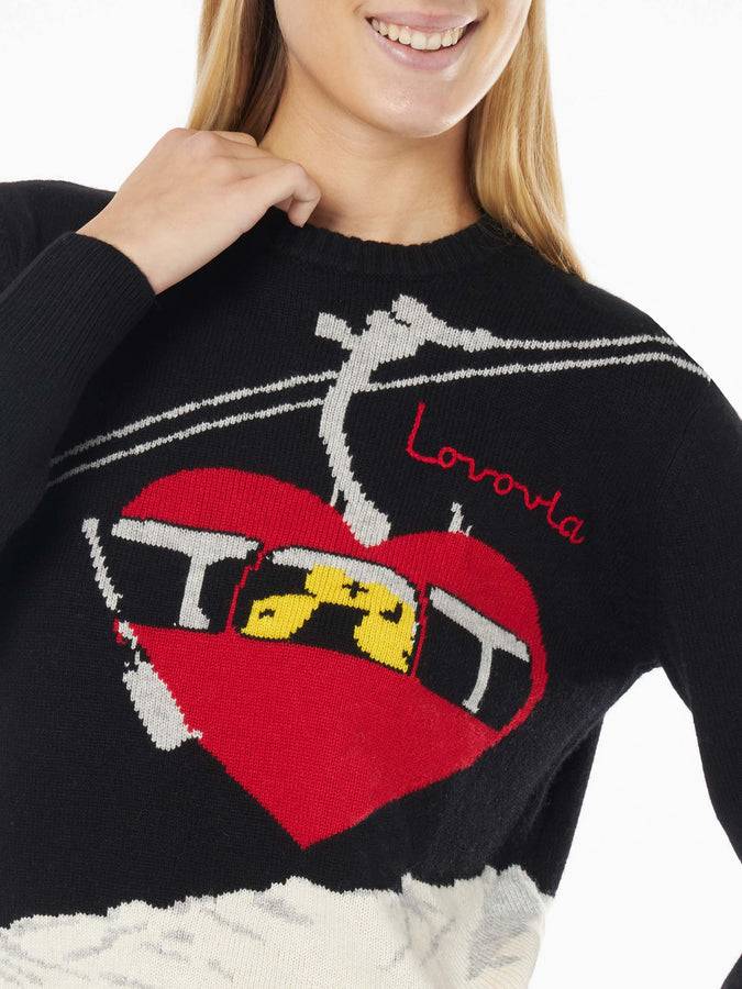 Mc2 Saint Barth Maglia Da Donna Girocollo Nera Con Ricamo Lovovia