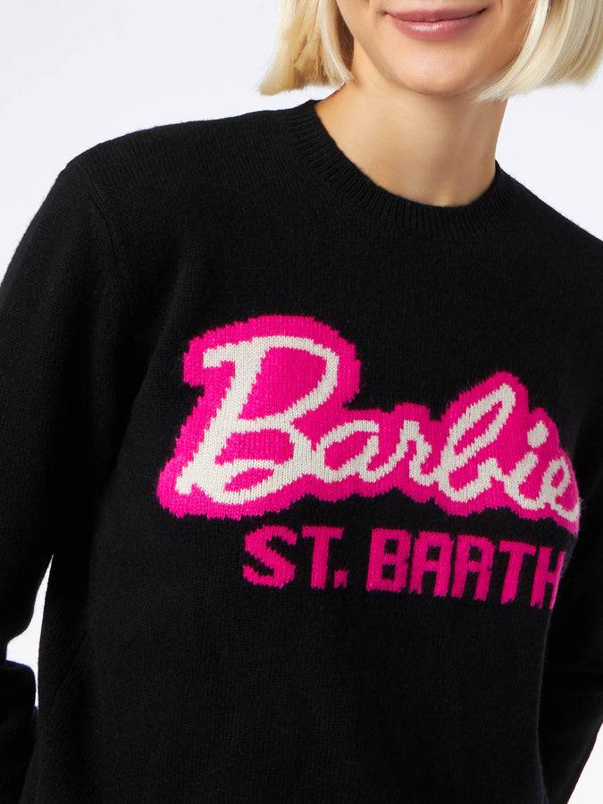 Mc2 Saint Barth Maglia Da Donna Girocollo Nera Con Stampa Barbie | EDIZIONE SPECIALE BARBIE