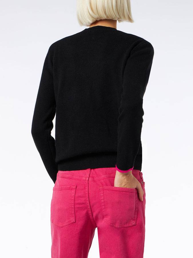 Mc2 Saint Barth Maglia Da Donna Girocollo Nera Con Stampa Barbie | EDIZIONE SPECIALE BARBIE