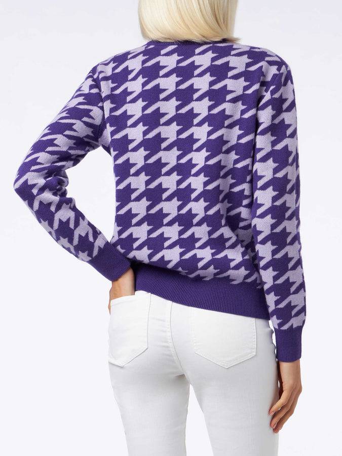 Mc2 Saint Barth Maglia Da Donna Girocollo Pied De Poule Con Stampa Snoopy | EDIZIONE SPECIALE SNOOPY PEANUTS™