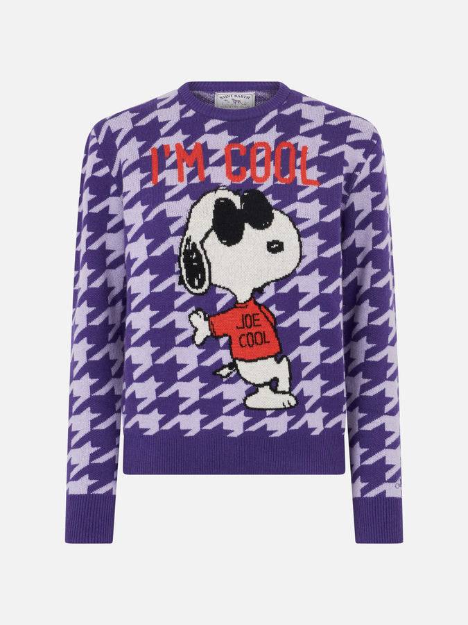 Mc2 Saint Barth Maglia Da Donna Girocollo Pied De Poule Con Stampa Snoopy | EDIZIONE SPECIALE SNOOPY PEANUTS™