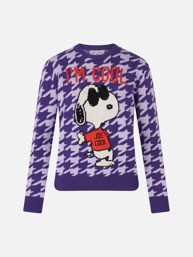 Mc2 Saint Barth Maglia Da Donna Girocollo Pied De Poule Con Stampa Snoopy | EDIZIONE SPECIALE SNOOPY PEANUTS™