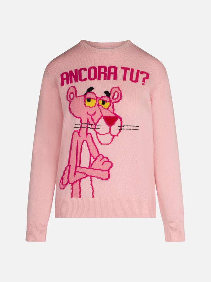Mc2 Saint Barth Maglia Da Donna Girocollo Rosa Con Stampa Pantera Rosa Ancora Tu?| EDIZIONE SPECIALE LA PANTERA ROSA