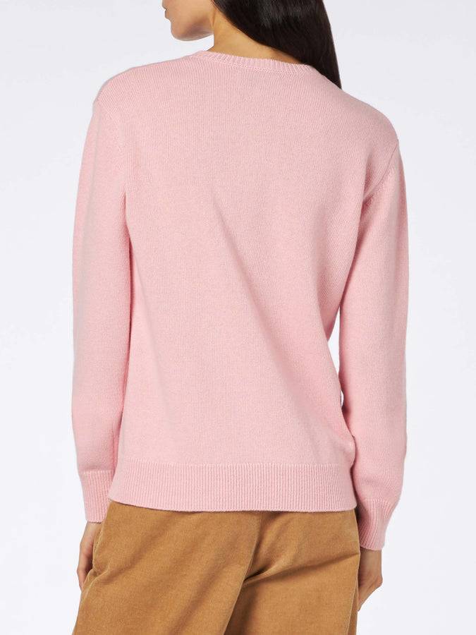 Mc2 Saint Barth Maglia Da Donna Girocollo Rosa Con Stampa Pantera Rosa Ancora Tu?| EDIZIONE SPECIALE LA PANTERA ROSA