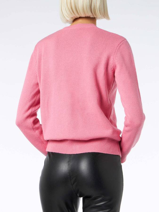 Mc2 Saint Barth Maglia Da Donna Girocollo Rosa Stampa I Love To Love | EDIZIONE SPECIALE DI NIKI DJ