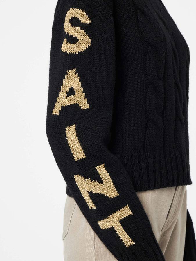Mc2 Saint Barth Maglia Da Donna Intrecciata A Collo Alto Con Stampa Jacquard Saint Barth