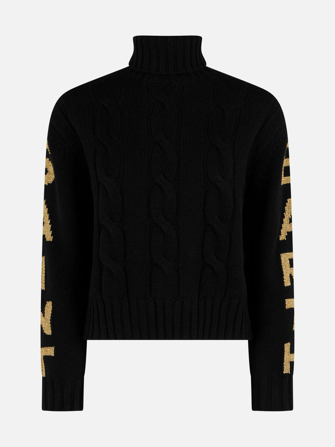 Mc2 Saint Barth Maglia Da Donna Intrecciata A Collo Alto Con Stampa Jacquard Saint Barth