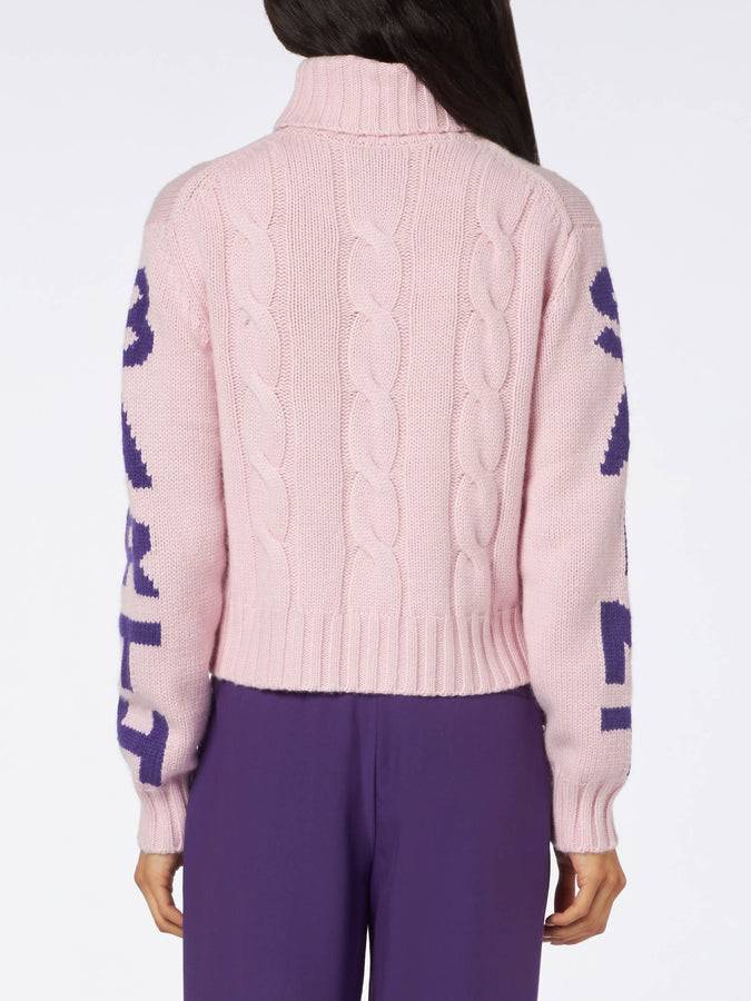 Mc2 Saint Barth Maglia Da Donna Intrecciata A Collo Alto Con Stampa Jacquard Saint Barth