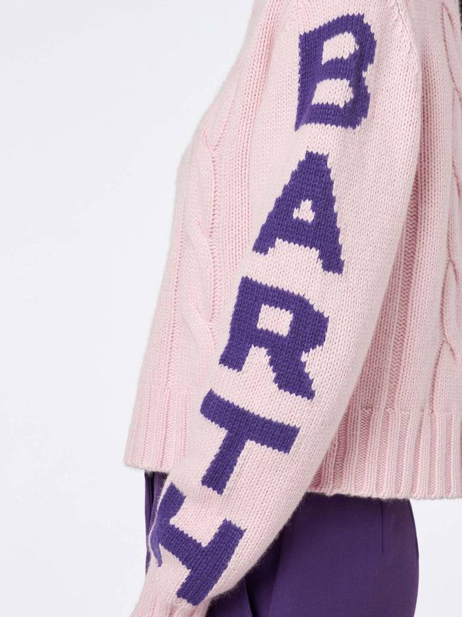 Mc2 Saint Barth Maglia Da Donna Intrecciata A Collo Alto Con Stampa Jacquard Saint Barth