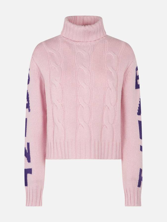 Mc2 Saint Barth Maglia Da Donna Intrecciata A Collo Alto Con Stampa Jacquard Saint Barth