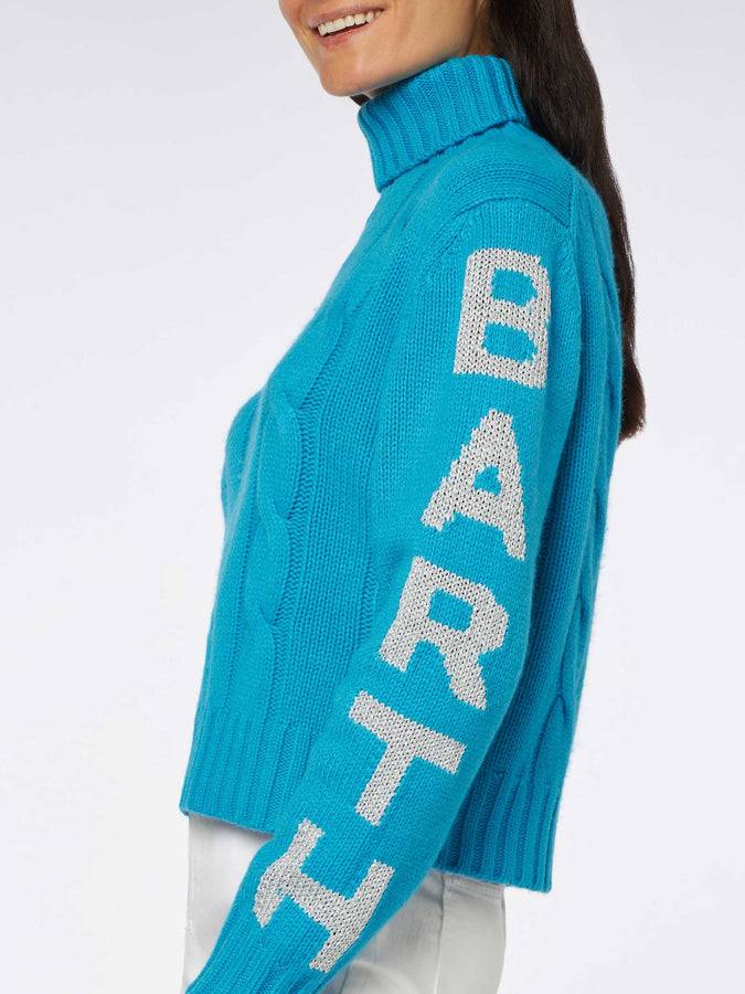 Mc2 Saint Barth Maglia Da Donna Intrecciata A Collo Alto Con Stampa Jacquard Saint Barth