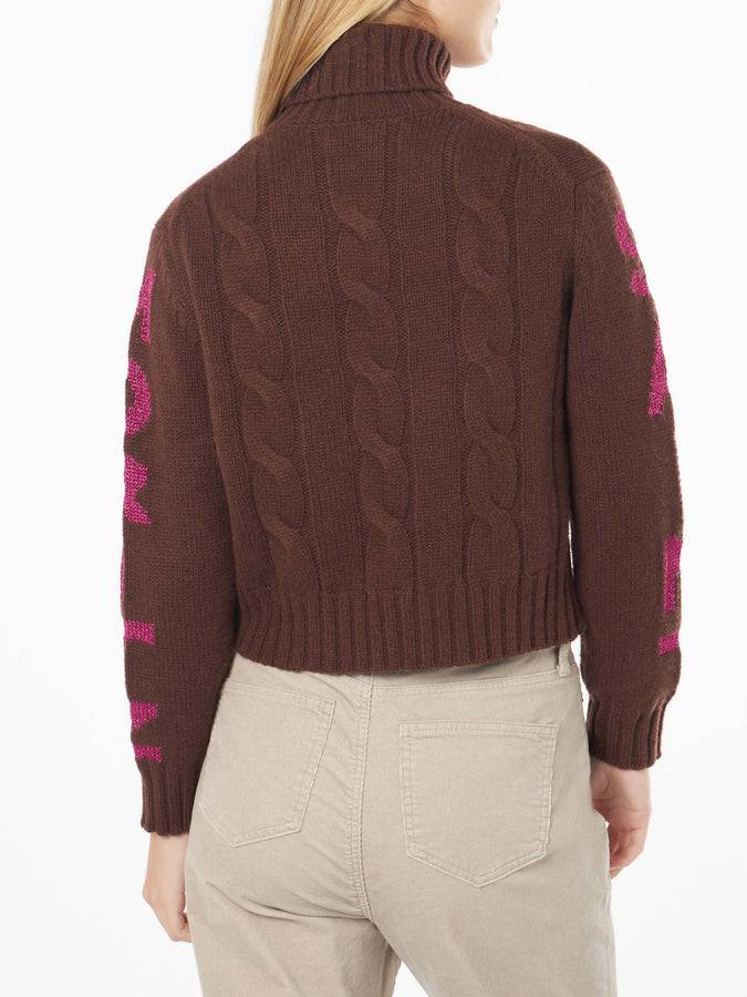 Mc2 Saint Barth Maglia Da Donna Intrecciata A Collo Alto Con Stampa Jacquard Saint Moritz