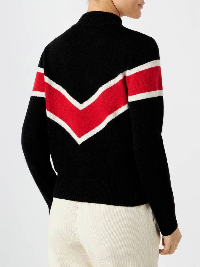 Mc2 Saint Barth Maglia Da Donna Mezzo Collo Alto Con Ricamo Maestra Di Chic