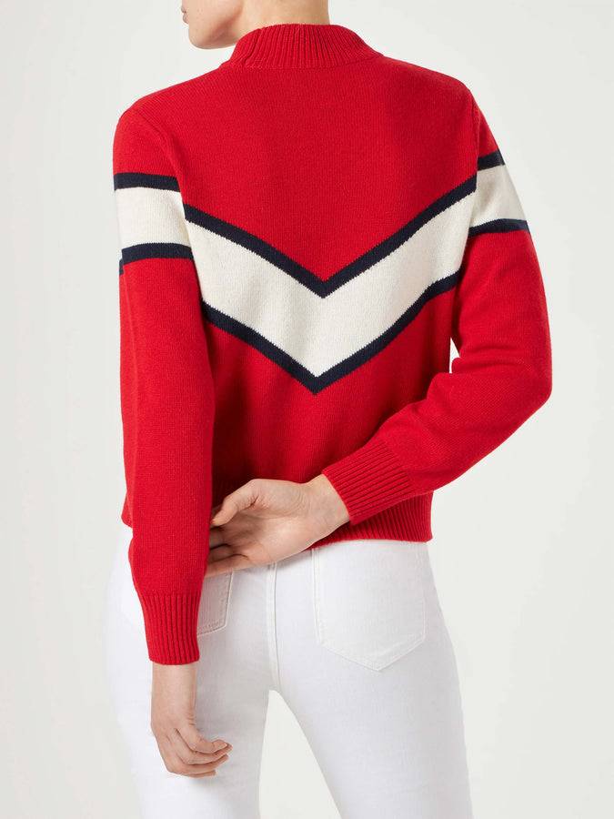 Mc2 Saint Barth Maglia Da Donna Mezzo Collo Alto Con Scritta Apres Ski Queen