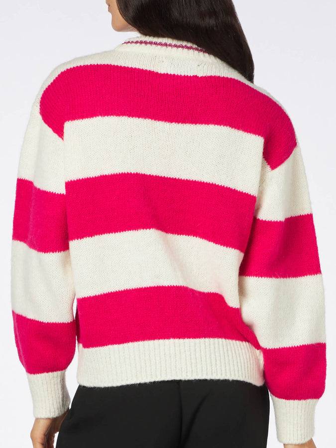 Mc2 Saint Barth Maglia Da Donna Morbida Dalla Forma Squadrata Con Ricamo Fuori Dalle Righe