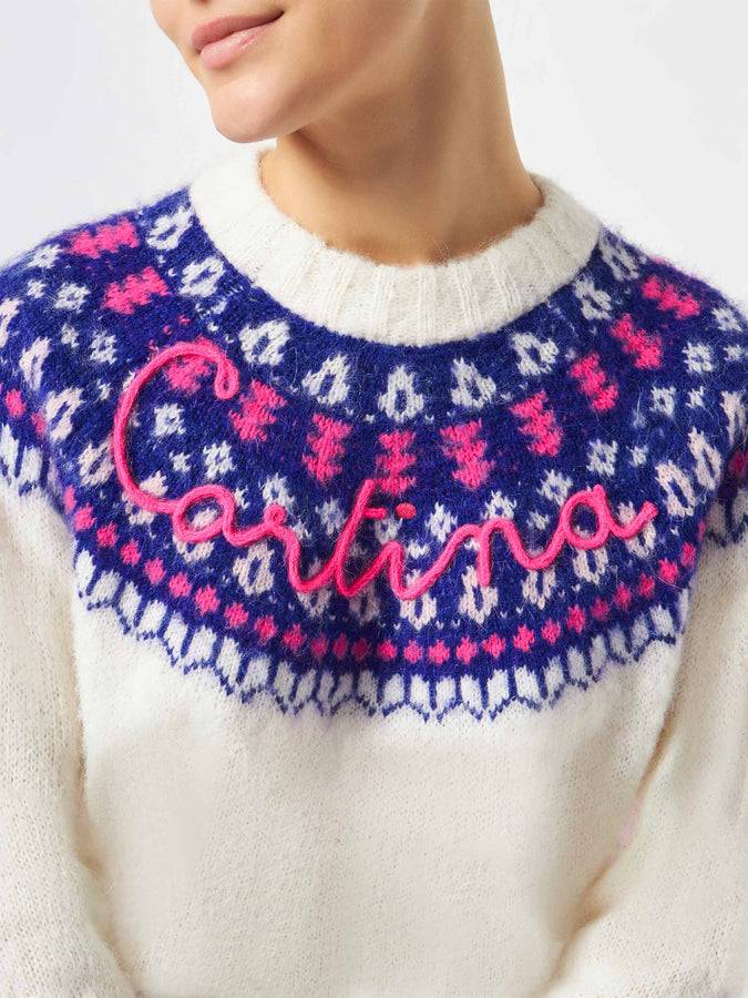 Mc2 Saint Barth Maglia Da Donna Nordica Con Ricamo Cortina