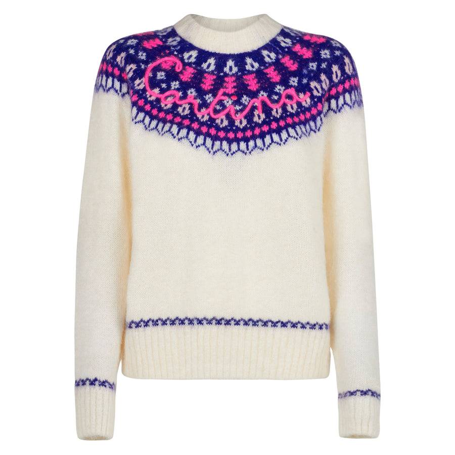 Mc2 Saint Barth Maglia Da Donna Nordica Con Ricamo Cortina