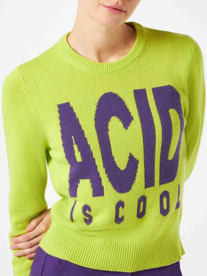 Mc2 Saint Barth Maglia Da Donna Verde Acido Acid Is Cool