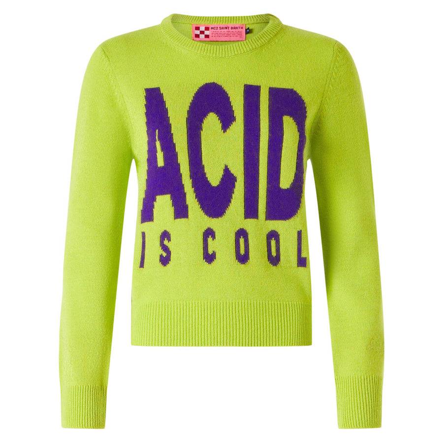 Mc2 Saint Barth Maglia Da Donna Verde Acido Acid Is Cool