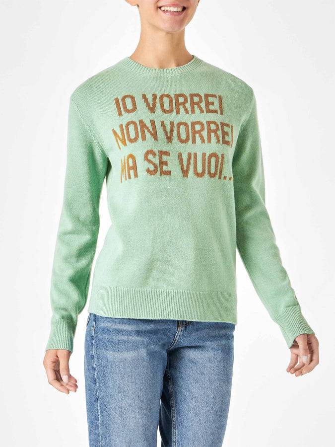 Mc2 Saint Barth Maglia Da Donna Verde Con Stampa Jacquard | EDIZIONE SPECIALE DI NIKI DJ