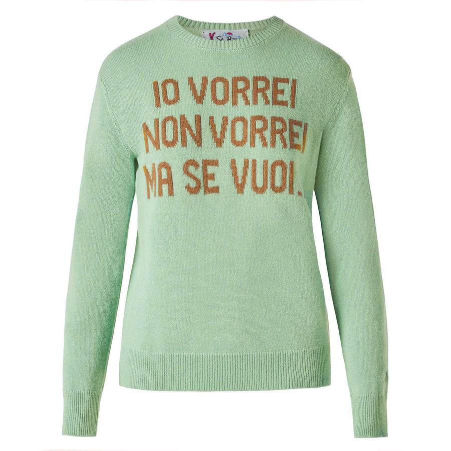 Mc2 Saint Barth Maglia Da Donna Verde Con Stampa Jacquard | EDIZIONE SPECIALE DI NIKI DJ