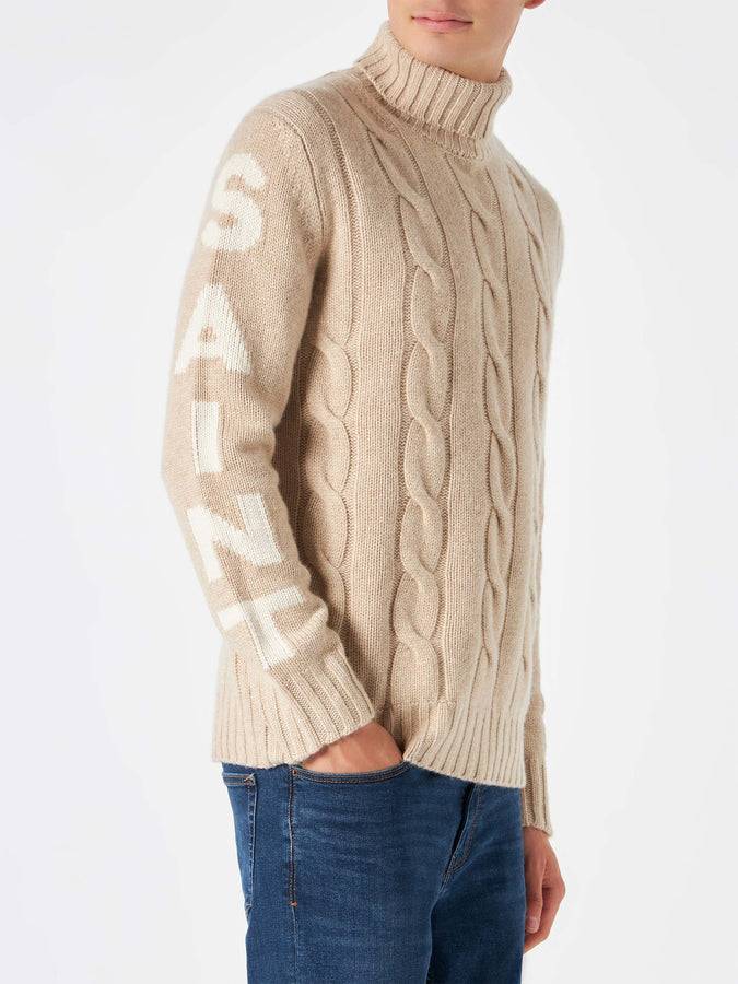 Mc2 Saint Barth Maglia Da Uomo A Collo Alto Intrecciata Con Stampa Saint Barth