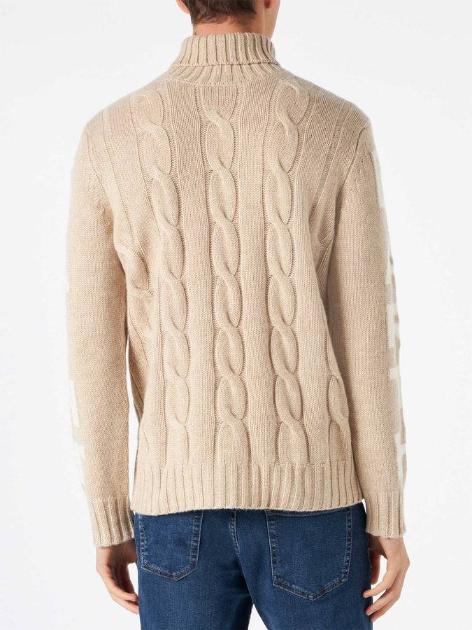 Mc2 Saint Barth Maglia Da Uomo A Collo Alto Intrecciata Con Stampa Saint Barth
