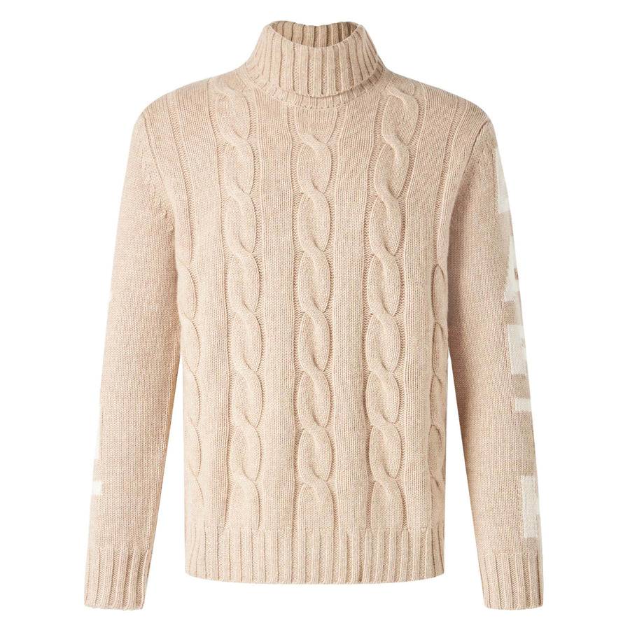 Mc2 Saint Barth Maglia Da Uomo A Collo Alto Intrecciata Con Stampa Saint Barth