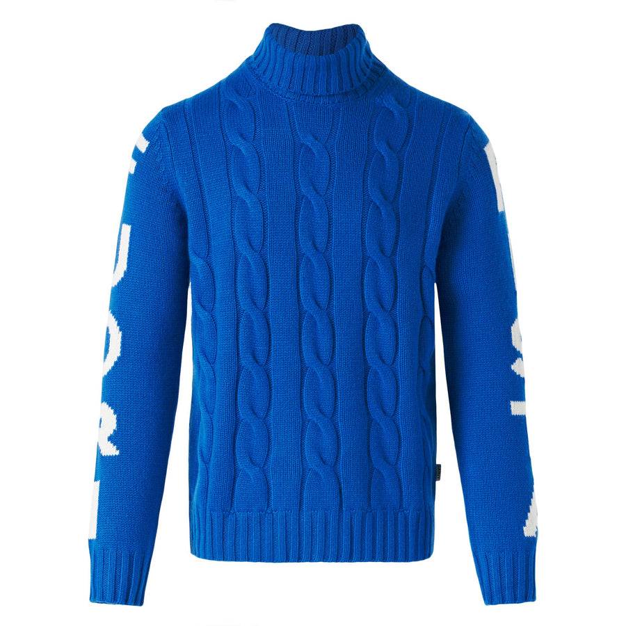 Mc2 Saint Barth Maglia Da Uomo A Collo Alto Intrecciata Con Stampa Fuori Pista