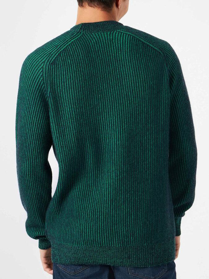 Mc2 Saint Barth Maglia Da Uomo A Costine Mezzo Collo Verde
