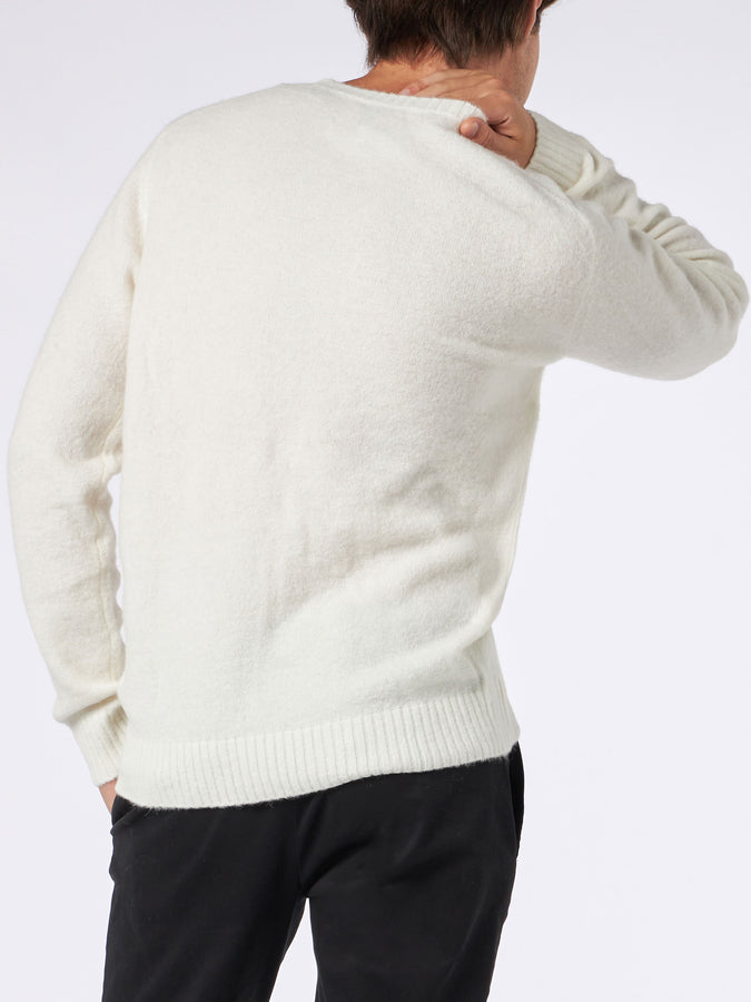 Mc2 Saint Barth Maglia Da Uomo Bianca In Lana Stretch Con Ricamo St. Barth
