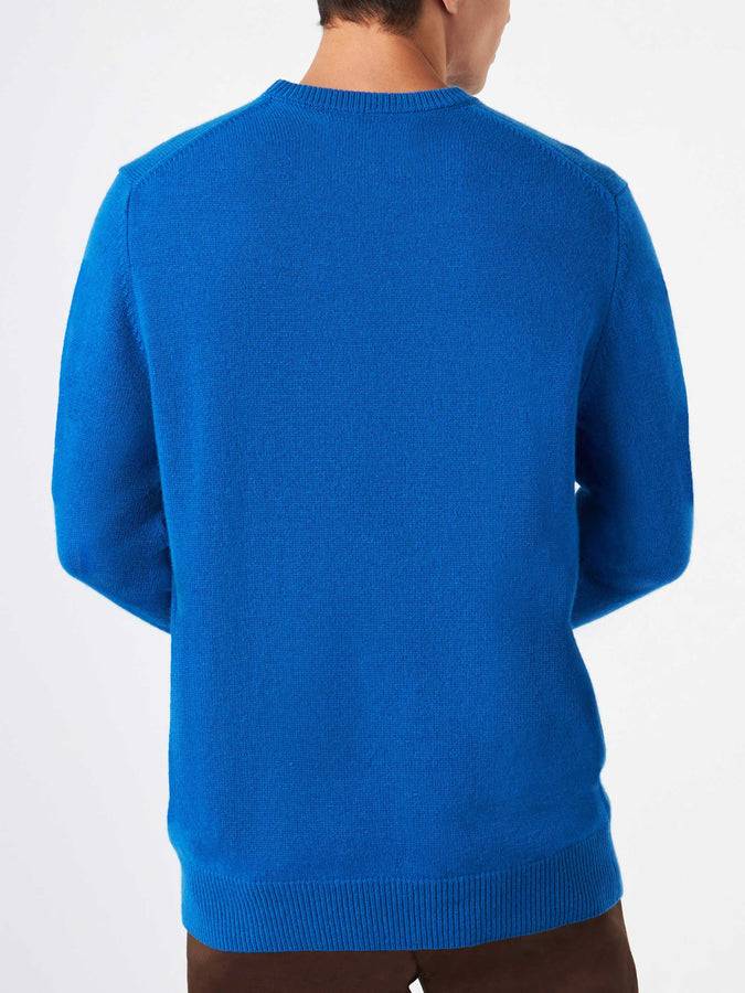Mc2 Saint Barth Maglia Da Uomo Blu Con Ricamo Courma Pirates