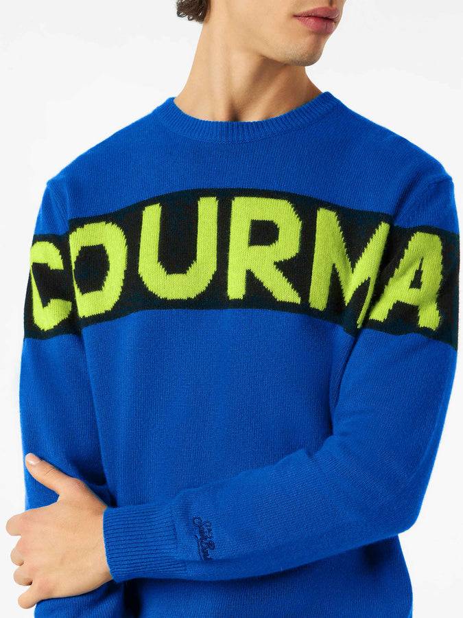 Mc2 Saint Barth Maglia Da Uomo Blu Con Scritta Courma
