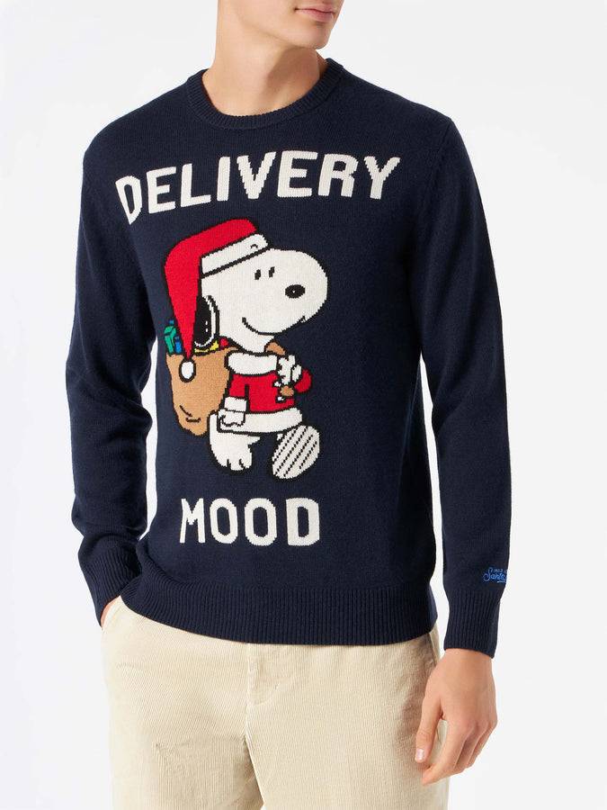Mc2 Saint Barth Maglia Da Uomo Blu Navy Con Stampa Snoopy | EDIZIONE SPECIALE PEANUTS™