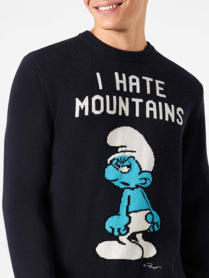 Mc2 Saint Barth Maglia Da Uomo Blu Navy Stampa I Hate Mountains Puffo | ©PEYO EDIZIONE SPECIALE