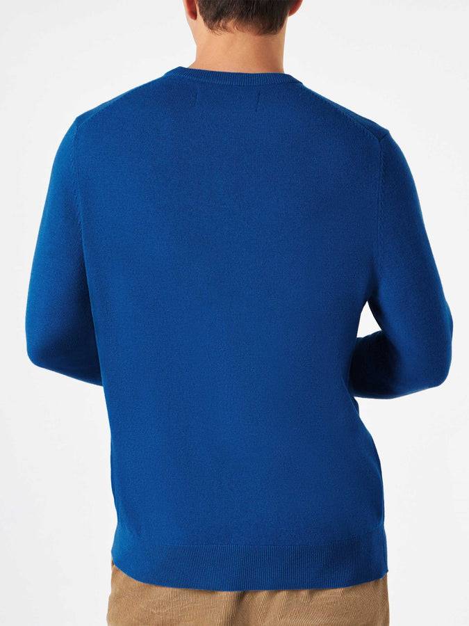 Mc2 Saint Barth Maglia Da Uomo Blu Stampa Snoopy Superhero | SNOOPY - EDIZIONE SPECIALE PEANUTS™