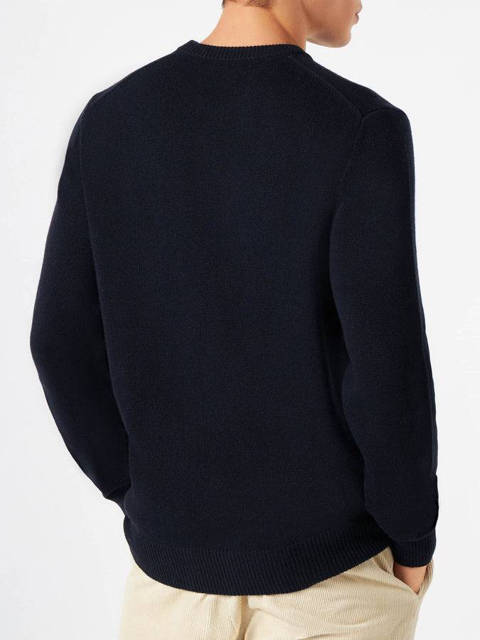 Mc2 Saint Barth Maglia Da Uomo Blu Stampa Winter Mood Snoopy | SNOOPY - EDIZIONE SPECIALE PEANUTS™