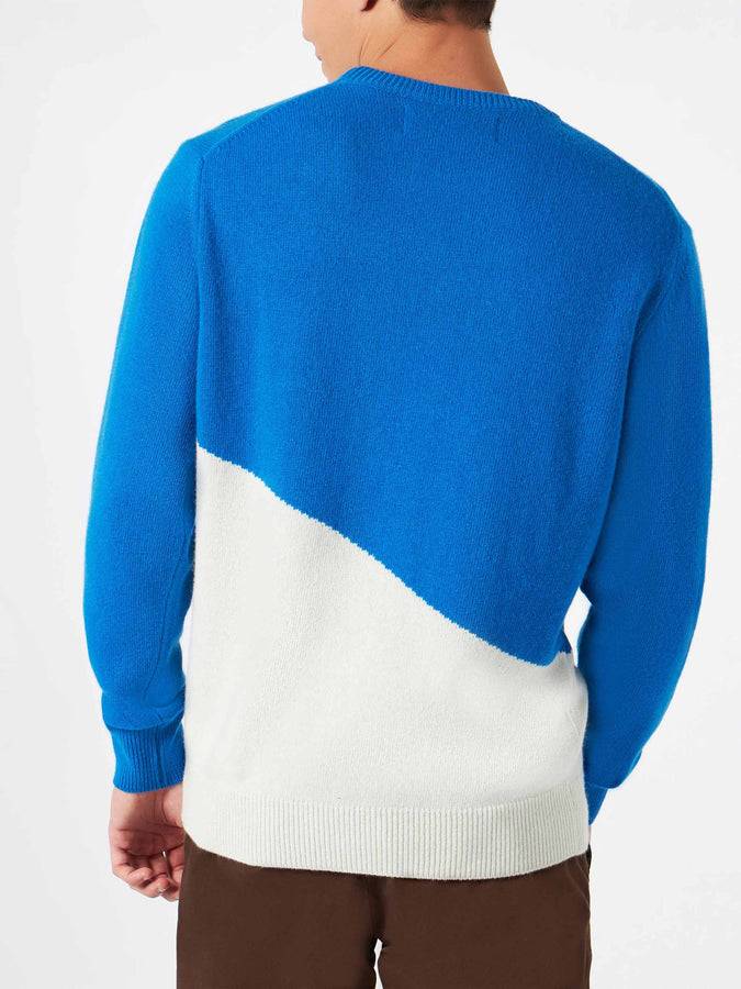 Mc2 Saint Barth Maglia Da Uomo Bluette E Bianca Con Courmayeur Postcard