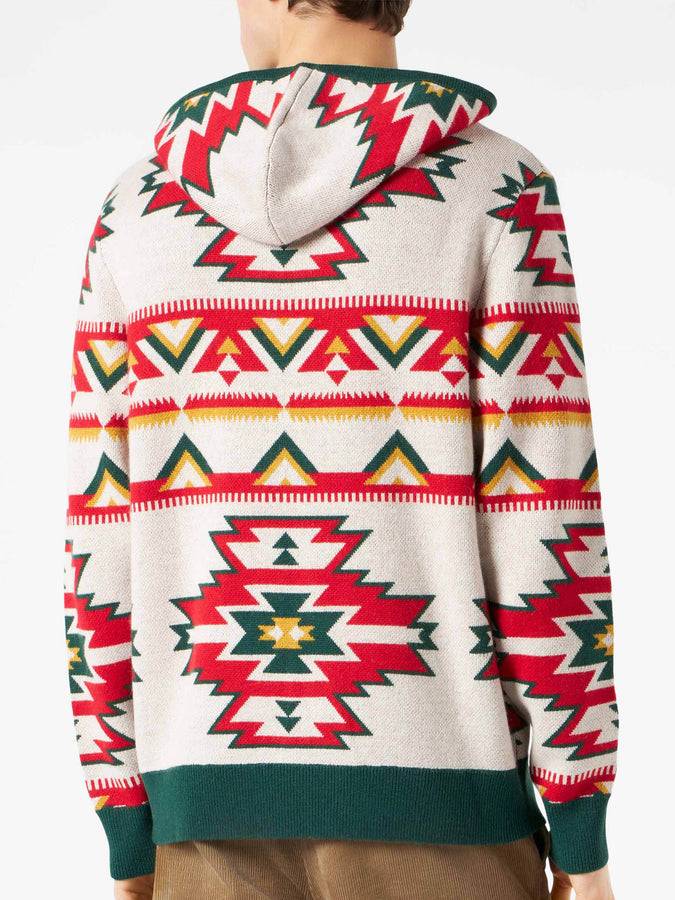 Mc2 Saint Barth Maglia Da Uomo Con Cappuccio Fantasia Etnica