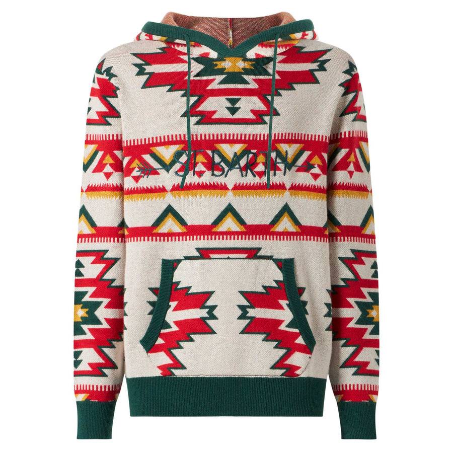 Mc2 Saint Barth Maglia Da Uomo Con Cappuccio Fantasia Etnica