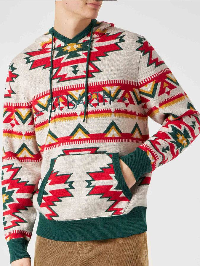 Mc2 Saint Barth Maglia da uomo con cappuccio fantasia etnica