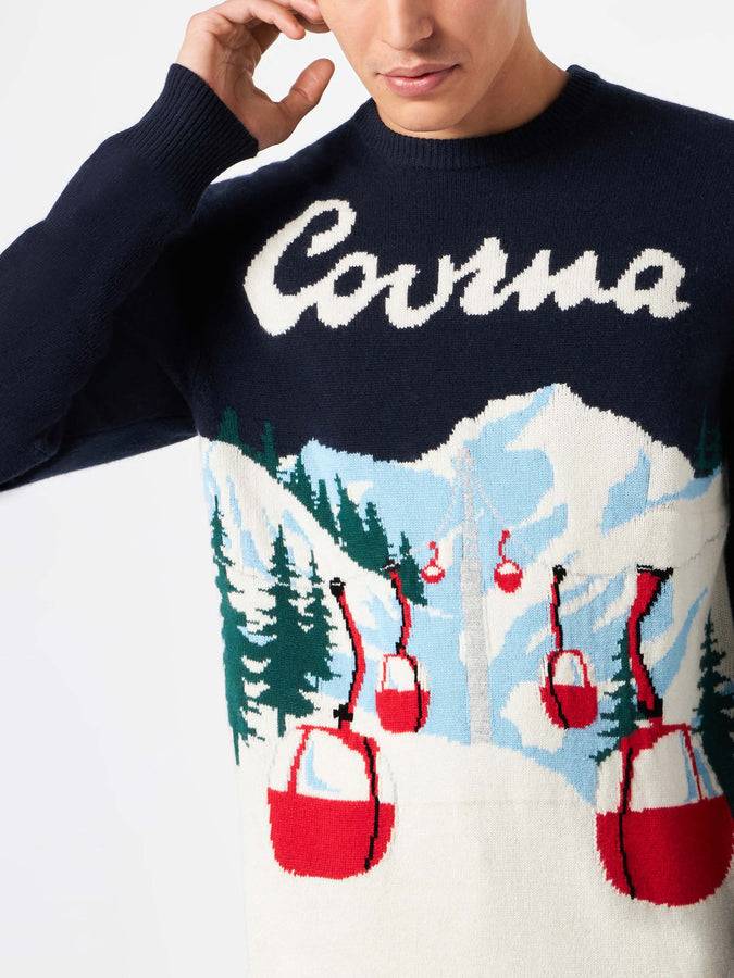 Mc2 Saint Barth Maglia Da Uomo Con Cartolina Di Courmayeur