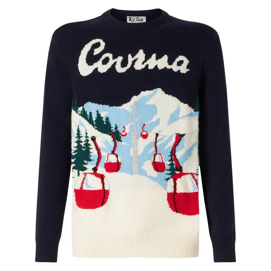 Mc2 Saint Barth Maglia Da Uomo Con Cartolina Di Courmayeur