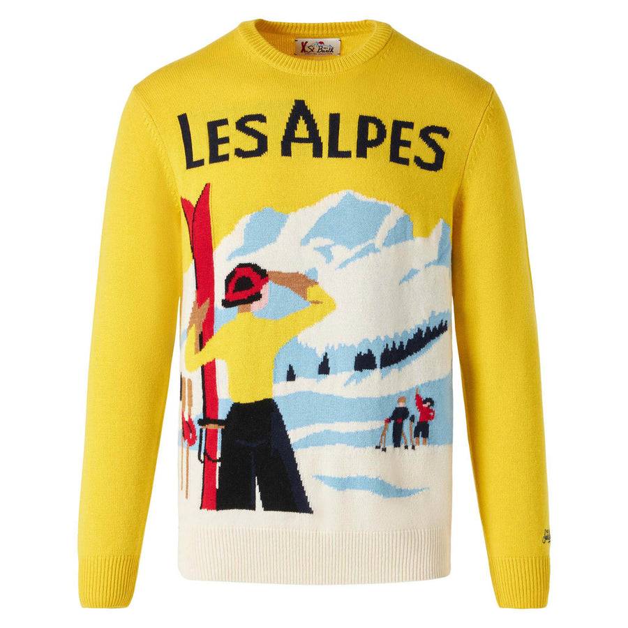 Mc2 Saint Barth Maglia Da Uomo Con Cartolina Les Alpes