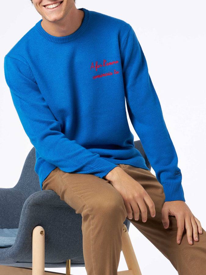 Mc2 Saint Barth Maglia da uomo con ricamo A far l'amore comincia tu
